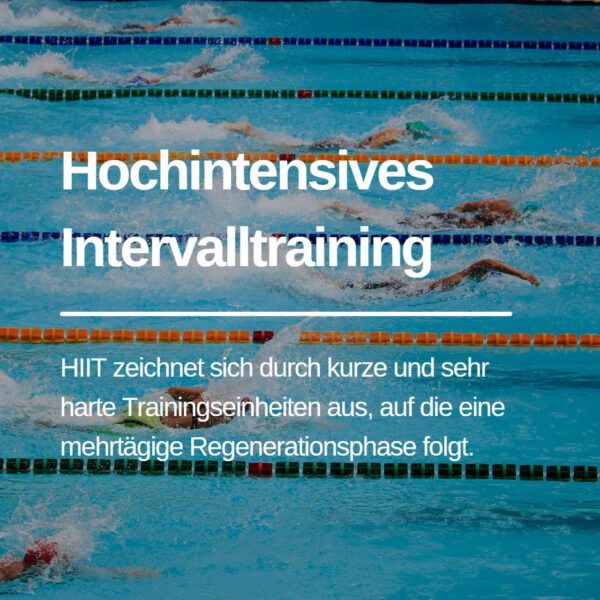 HITT zeichnet sich durch Kurze und sehr harte Trainingseinheiten aus, auf die eine mehrtägige Regenerationsphase folgt.